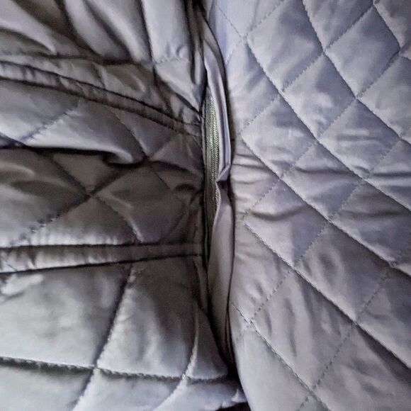 Larry Levine Eggplant Quilted Hooded Puffer Coat L L/S Snap Front Warm Winter Ja - Picture 11 of 11